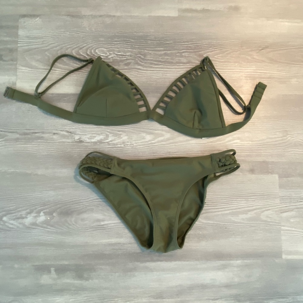 Hollister army green bikini size small & medium